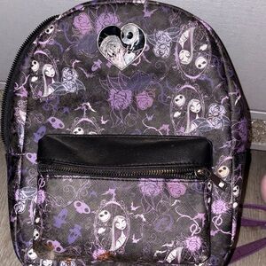 Purple and Black Character Print Backpack